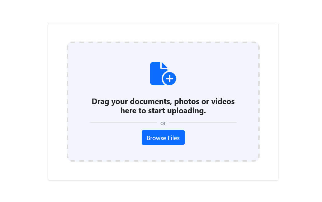 File upload dropzone UI using bootstrap
